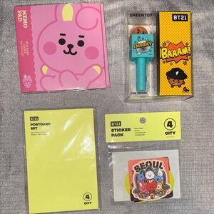 BT21 Stationery Set with Pink and Yellow Accents